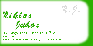 miklos juhos business card